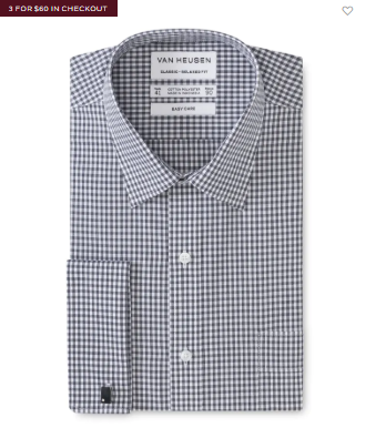 CLASSIC RELAXED FIT SHIRT GINGHAM FRENCH CUFF $25.00 (RRP: $69.95)