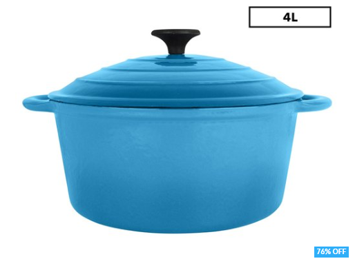 Classica 24cm Round Cast Iron Casserole Pot – Light Blue $69.95 (Don’t pay $299.95)