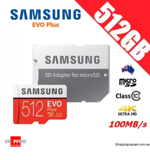 Samsung EVO Plus 512GB microSDXC Memory Card UHS-I U3 100MB/s with Adapter $139.95 (RRP: $279.00)