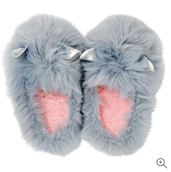 A.Trends Glam Critter Slippers Grey & Silver Small/Medium $13.00 (RRP: $35.00)