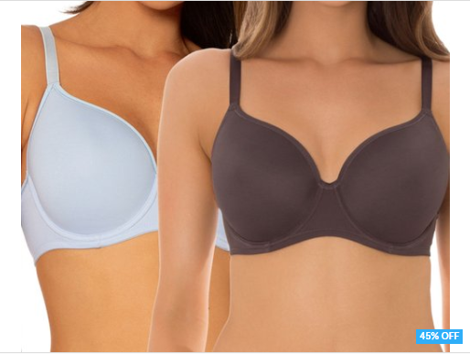 Triumph Women’s Gorgeous Luxury T-Shirt Bra 2-Pack – Blue/Grey $39.95 (Don’t pay $73.88)