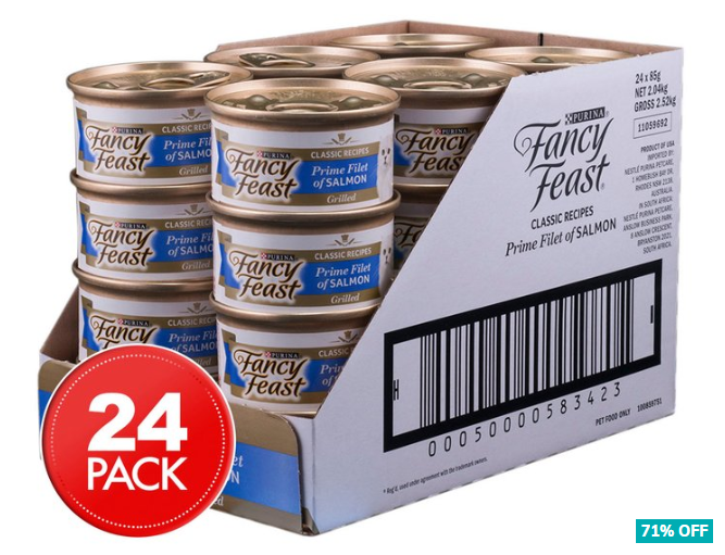 24 x Purina Fancy Feast Classic Recipes Cat Food Grilled Salmon Feast In Gravy 85g $9.99 (Don’t pay $34.99)