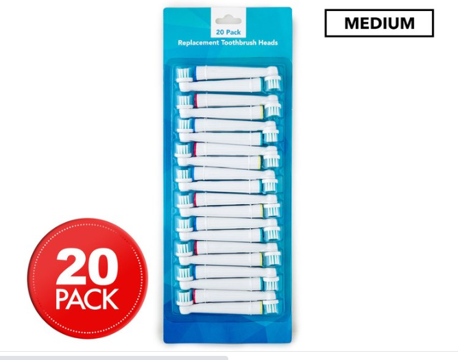 20 x Oral-B Compatible Replacement Toothbrush Heads – Medium $19.99