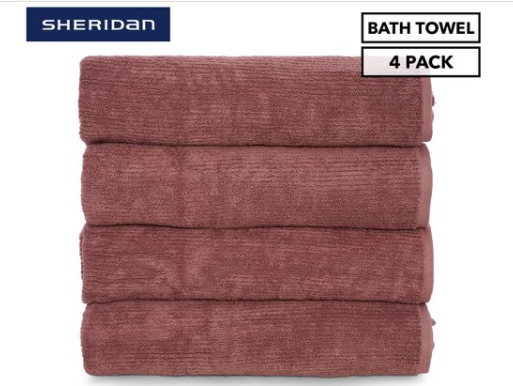 Sheridan Trenton Bath Towel 4-Pack – Rosewood $59.95