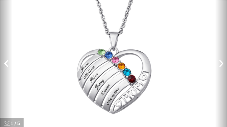 Engraved Heart Pendant Family Necklace in Sterling Silver $29 (VALUED AT $229.77)