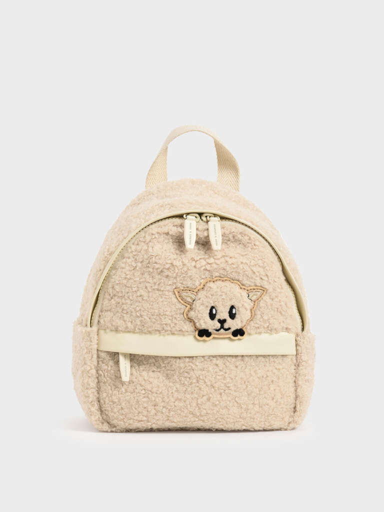 Girls’ Lamb Motif Furry Backpack $69