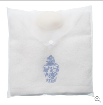 Pilbeam Embroidered Hand Towel & Soap Set Ginger Jar $17.00