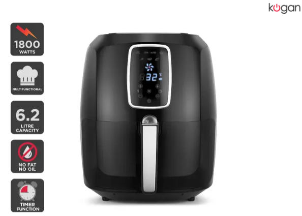 Kogan 6.2L Digital Low Fat 1800W Air Fryer $89.99