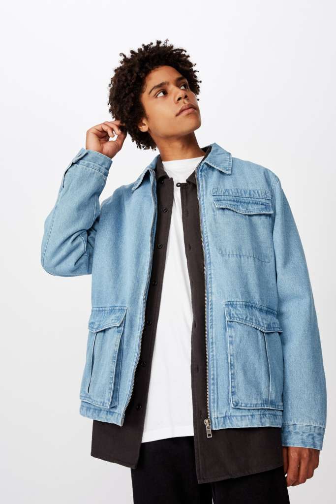 Cotton On Utility Zip Through Denim Jacket $25.00 was $69.95 (64% off)