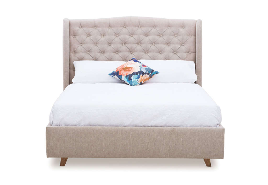 ARAGON Fabric Queen Bed  $779.00 (Price reduced from $929.00)