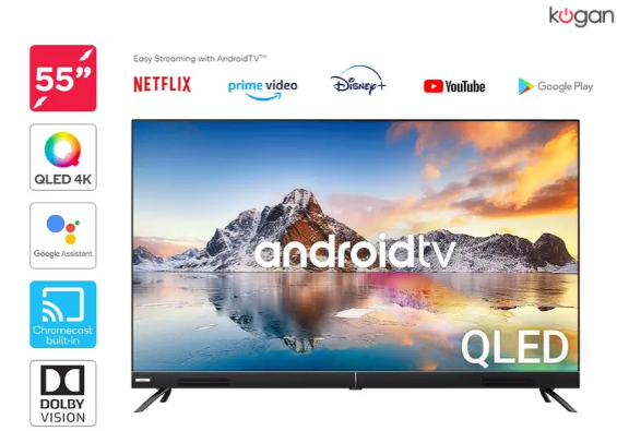 Kogan QLED 55″ Smart HDR 4K UHD TV Android TV™ (Signature Series, XT9510) $799 (Was $999.99)