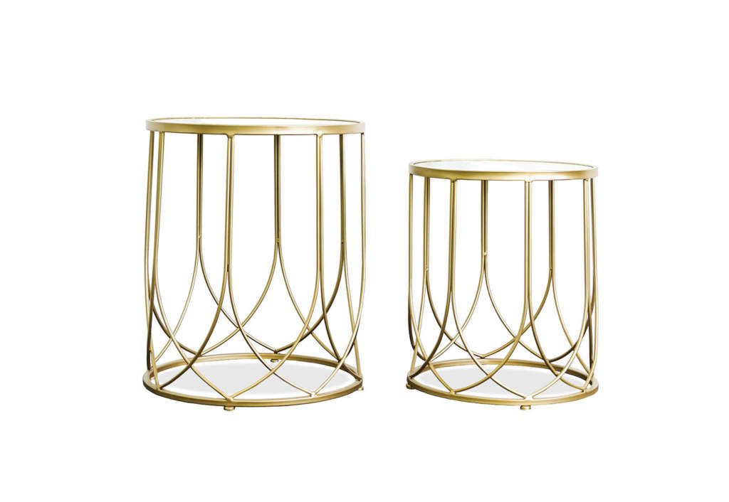 CHARTRES Set of 2 Mirror Top Lamp Tables $199.00