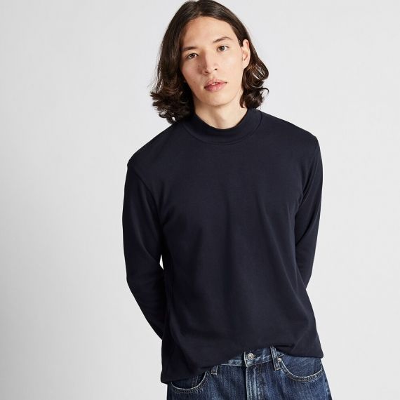 Uniqlo MEN Soft Touch Mock Neck Long Sleeve T-Shirt $14.90 was $19.90