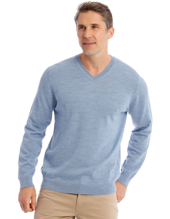 Mansfield Merino V-Neck Knit In Light Blue $49