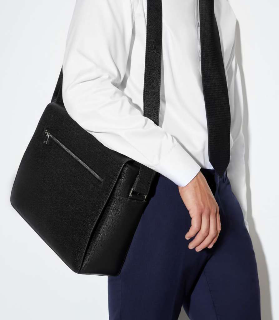 Pebble Leather Messenger Black $399