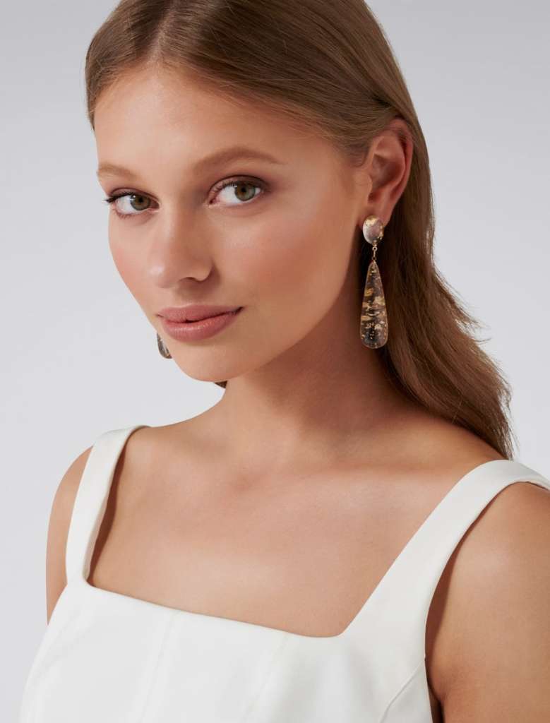 FOREVER NEW Trinity Trapped Fleck Drop Earrings $5.95 Regular Price was $16.99