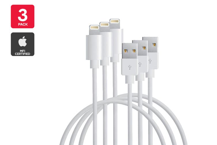 3 Pack Apple MFI Certified Lightning to USB Cable (1m) $39.99 (Don’t Pay $90)