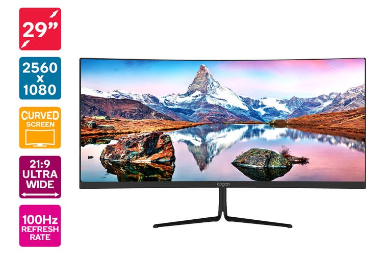 Kogan 29″ Curved 21:9 Ultrawide 100Hz FreeSync Gaming Monitor (2560 x 1080) $399 Was $599.99( You Save 33%)