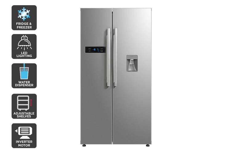 Kogan 584L Side by Side Fridge with Water Dispenser – Stainless Steel $999 Was $1,399.99 (28% off)