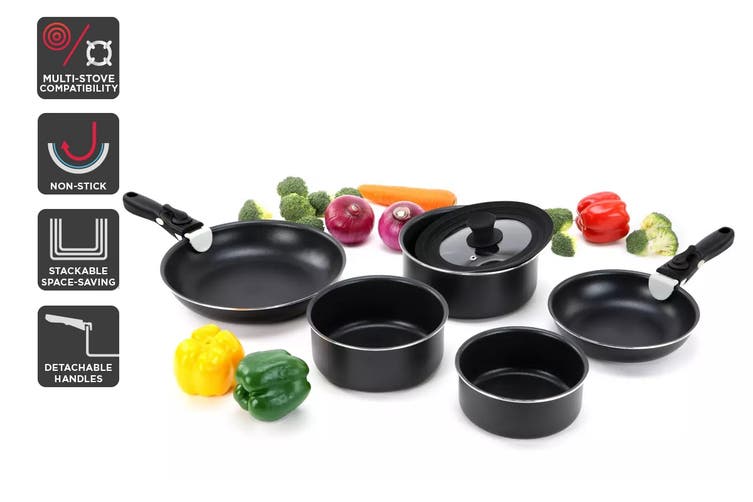 Ovela Moderno 8 Piece Stackable Non-stick Cookware Set $89.99 Was $189 (Save 52%)