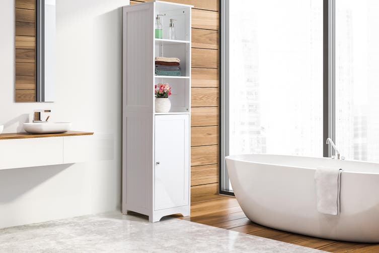 Ovela Olivia Tall Bathroom Cabinet (White) $99.99 Was $129.99 (You Save 20%)