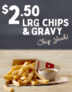 DEAL: Red Rooster – $2.50 Large Chips & Gravy