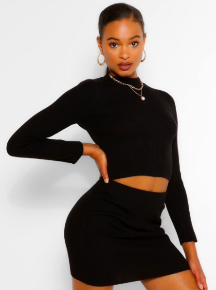Rib Knit Mini Skirt Co-ord $31.00 (50% OFF)