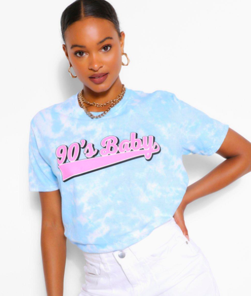 90’S BABY SLOGAN TIE DYE T-SHIRT $15.00 (50% OFF)