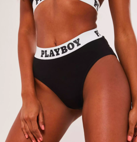 playboy x missguided black playboy taped highwaisted knickers $15.99 was $30.99