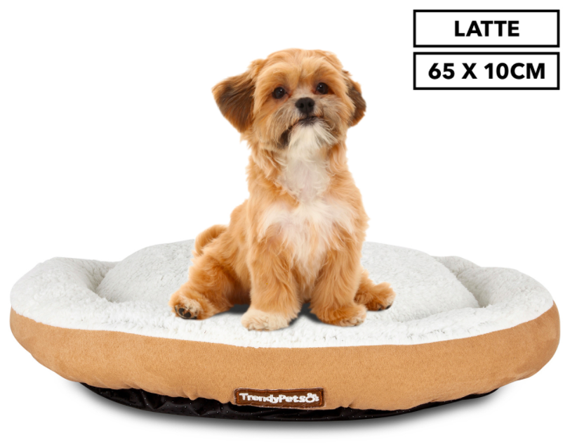 Trendy Pets 65x10cm Super Soft Sherpa Round Pet Mattress – Latte $10.19 (40% OFF)