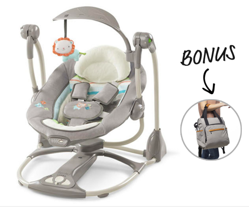 Ingenuity ConvertMe Rocking 2-in-1 Swing-2-Seat + Bonus Nappy Bag $149 was $179