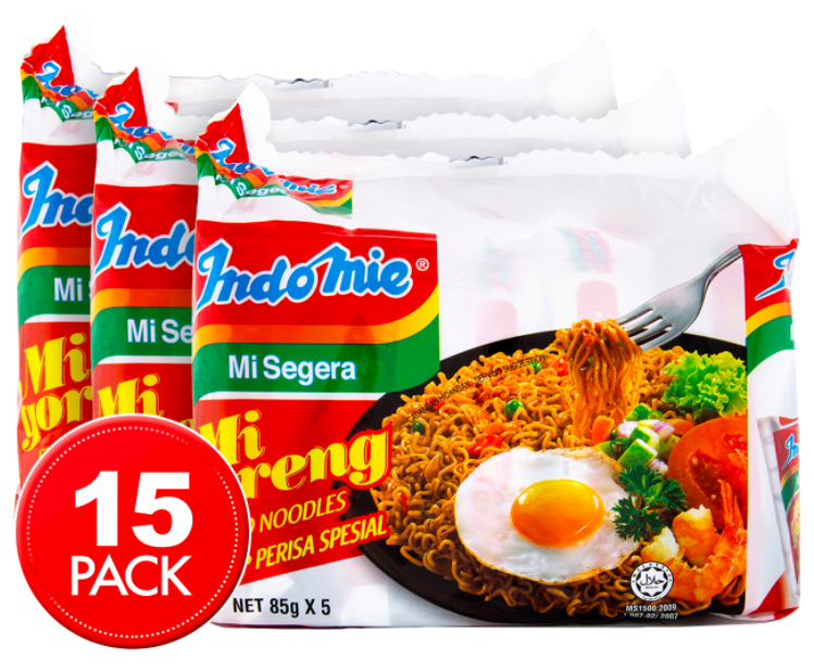 3 x 5pk Indomie Mi Goreng Fried Noodles 85g $7.50