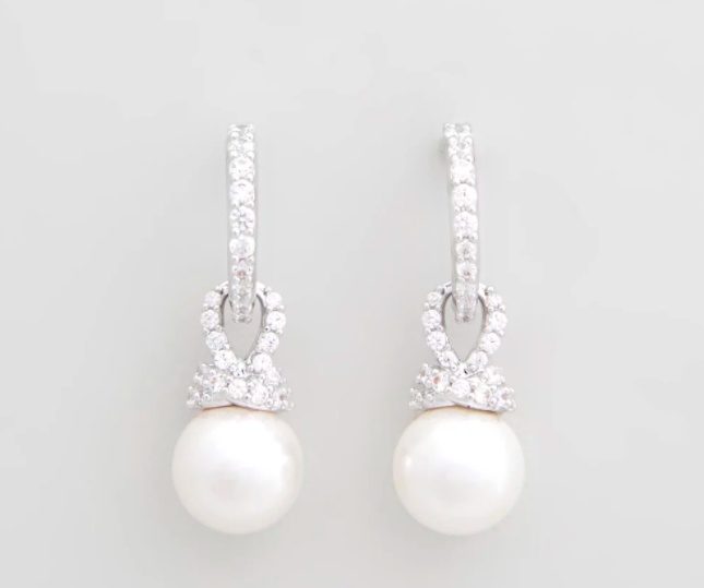 SWAROVSKI Originally Drop Pearl and Silver Earrings $104.30 was $149.00