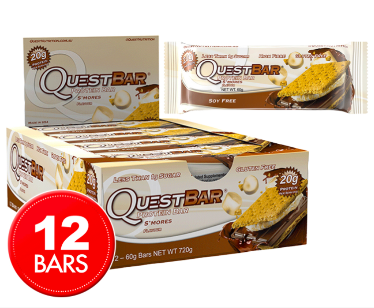 12 x Quest Protein Bars S’mores 60g $36 (Don’t pay $74.95)