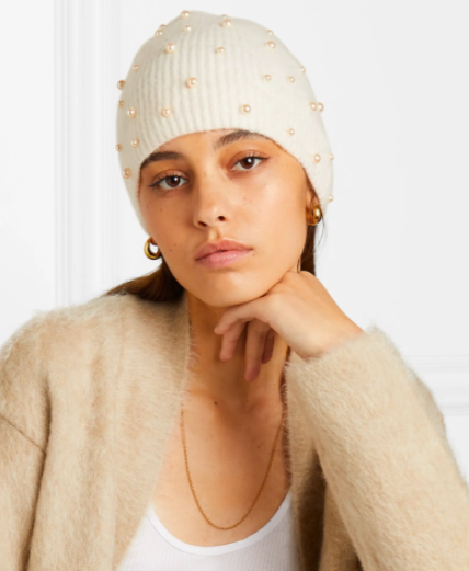 Margaux Swarovski pearl-embellished mohair beanie $178.82 was $596.06 (70% off )