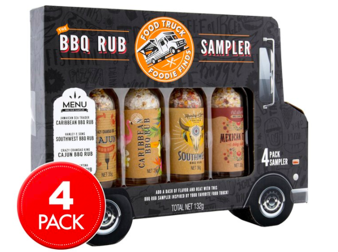 Food Truck Foodie Finds BBQ Rub Sampler 4-Pack $19.99