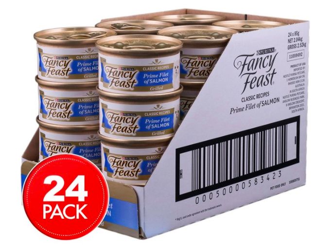 24 x Purina Fancy Feast Classic Recipes Cat Food Grilled Salmon Feast In Gravy 85g $9.99