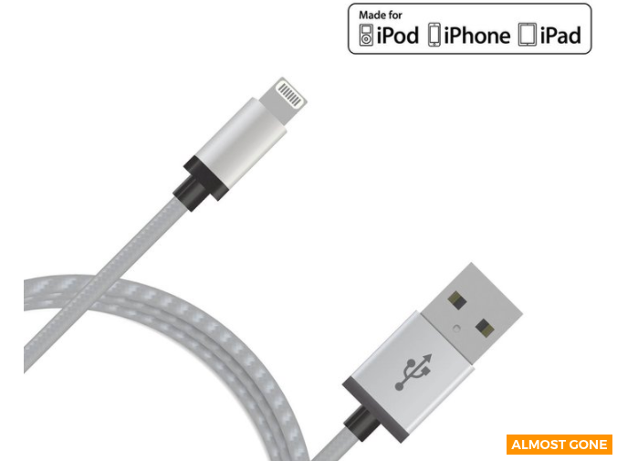 mbeat 2m Aluminium Nylon Lightning Cable – Silver $35 (Don’t pay $49.95)