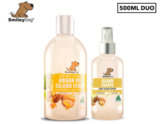 Smiley Dog Organic Argan Oil Island Escape Duo Pack 500mL $20 (20% OFF)