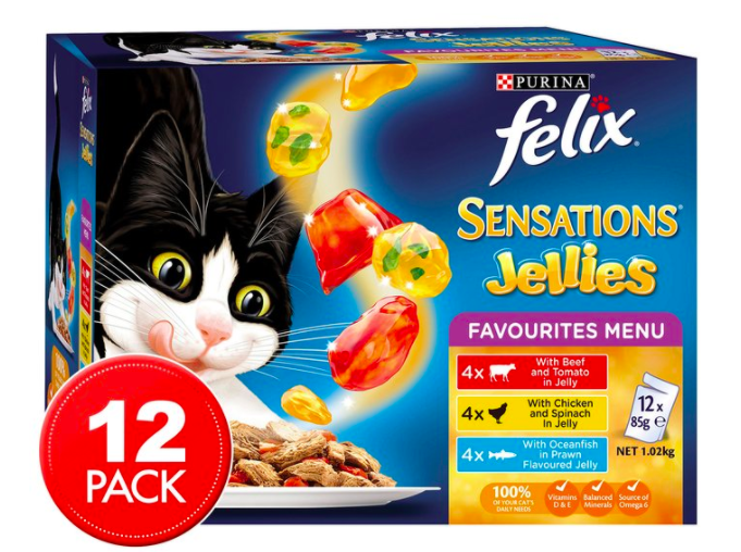 12 x Felix Sensations Jellies Favourites Menu Cat Food 85g $12.99 (Don’t pay $23.55, SAVE $10)