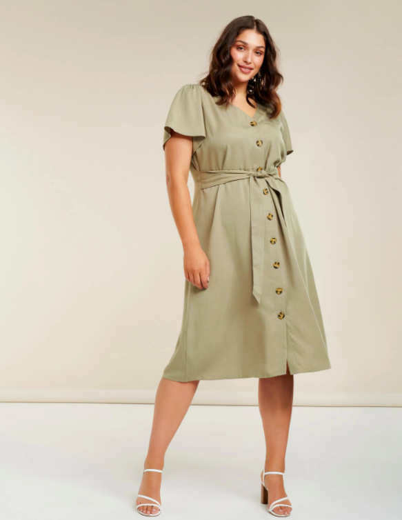 FOREVERNEW Kennedy Curve Button Down Midi Dress $64.95 (Don’t pay $129.99, 25% OFF)