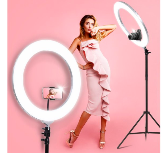 Embellir 19″ LED Ring Light 6500K 5800LM Dimmable Diva Stand MakeUp Studio Video Silver $149.95