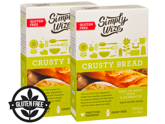 2 x Simply Wize Gluten Free Crusty Bread Mix 330g $9.98