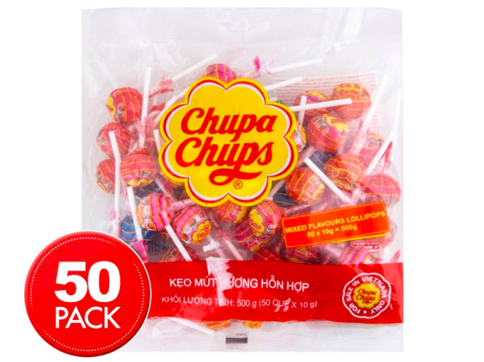 50pk Chupa Chups Mixed Flavours Lollipops 500g $6.99