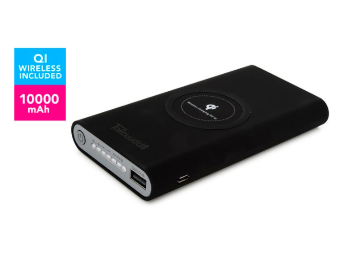 Qi Wireless 10000mAh Power Bank – Black $39.99