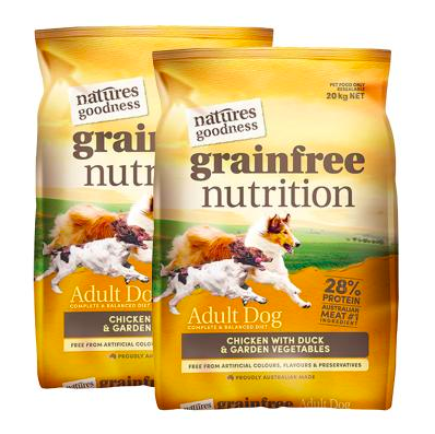 Natures Goodness Grain Free Chicken Duck And Garden Vegetables Dry Dog Food 40kg – $119.90 (Don’t pay $200)