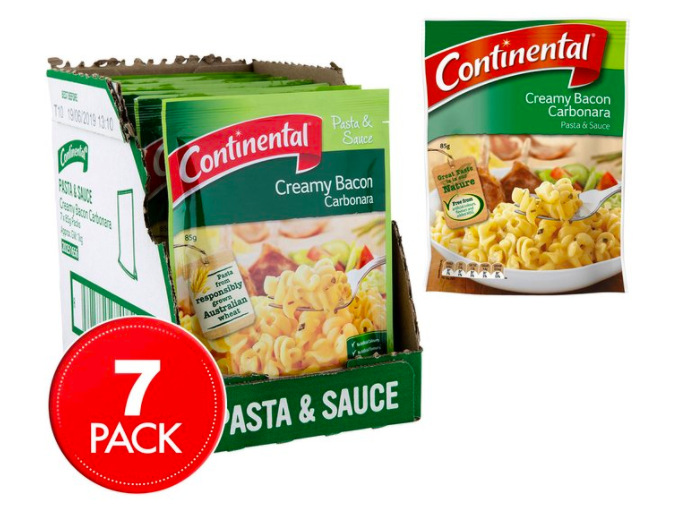 7 x Continental Pasta & Sauce Creamy Bacon & Carbonara 85g $9.99