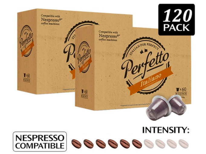 2 x Perfetto Italiano Nespresso Compatible Coffee Capsules 60pk $35