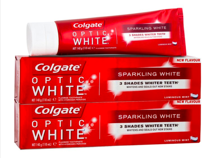 2 x Colgate Optic White Toothpaste Luminous Mint 140g $14