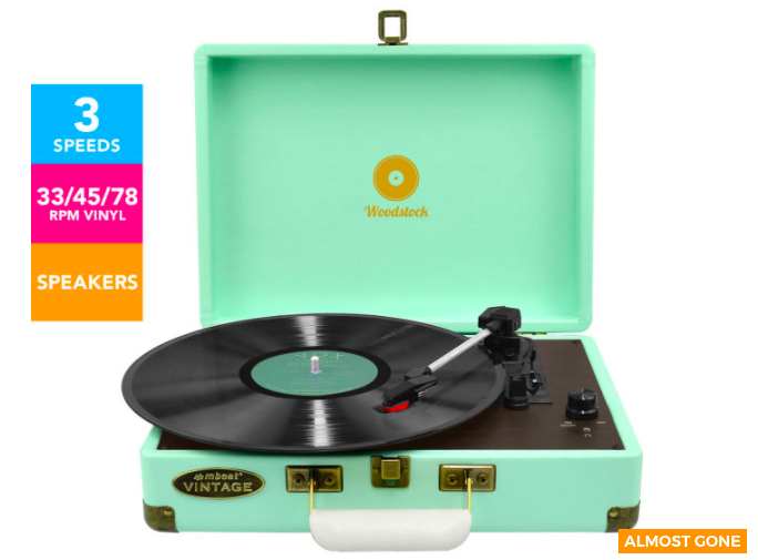 mbeat Woodstock Retro Turntable Player – Tiffany Blue $99.99
